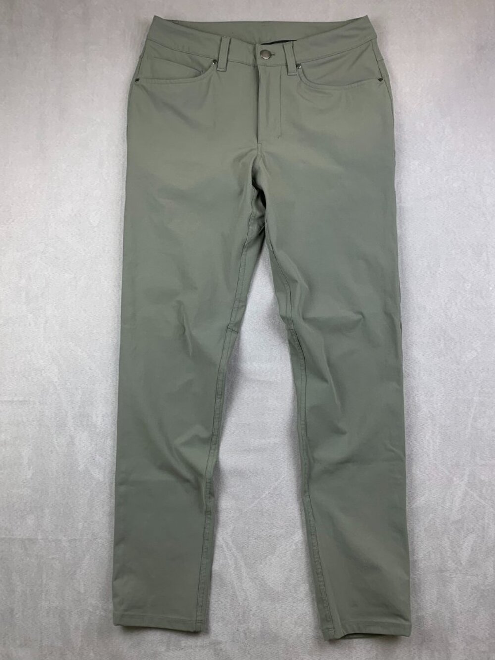 Lululemon Men 29 Green Chino ABC Slim-Fit 5 Pocket Pant Warpstreme Tapered 28x30